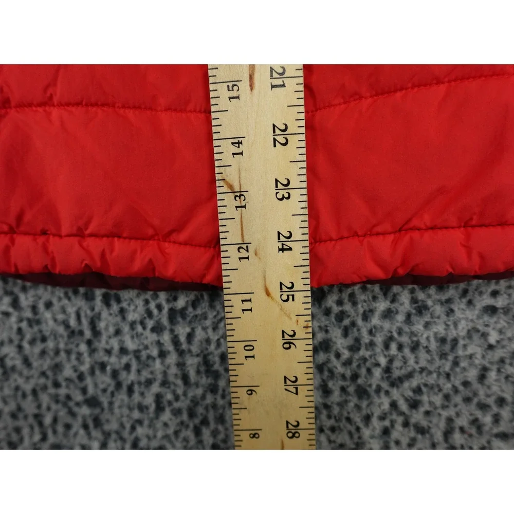The North Face Reversible Puffer Jacket Mens S Youth XL Red Burgundy Good Quilt